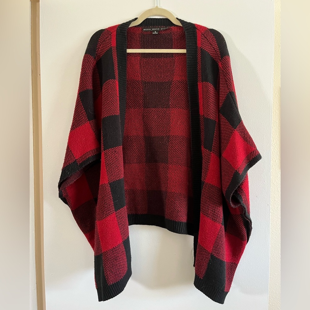 Red and Black Plaid Women's Sweater